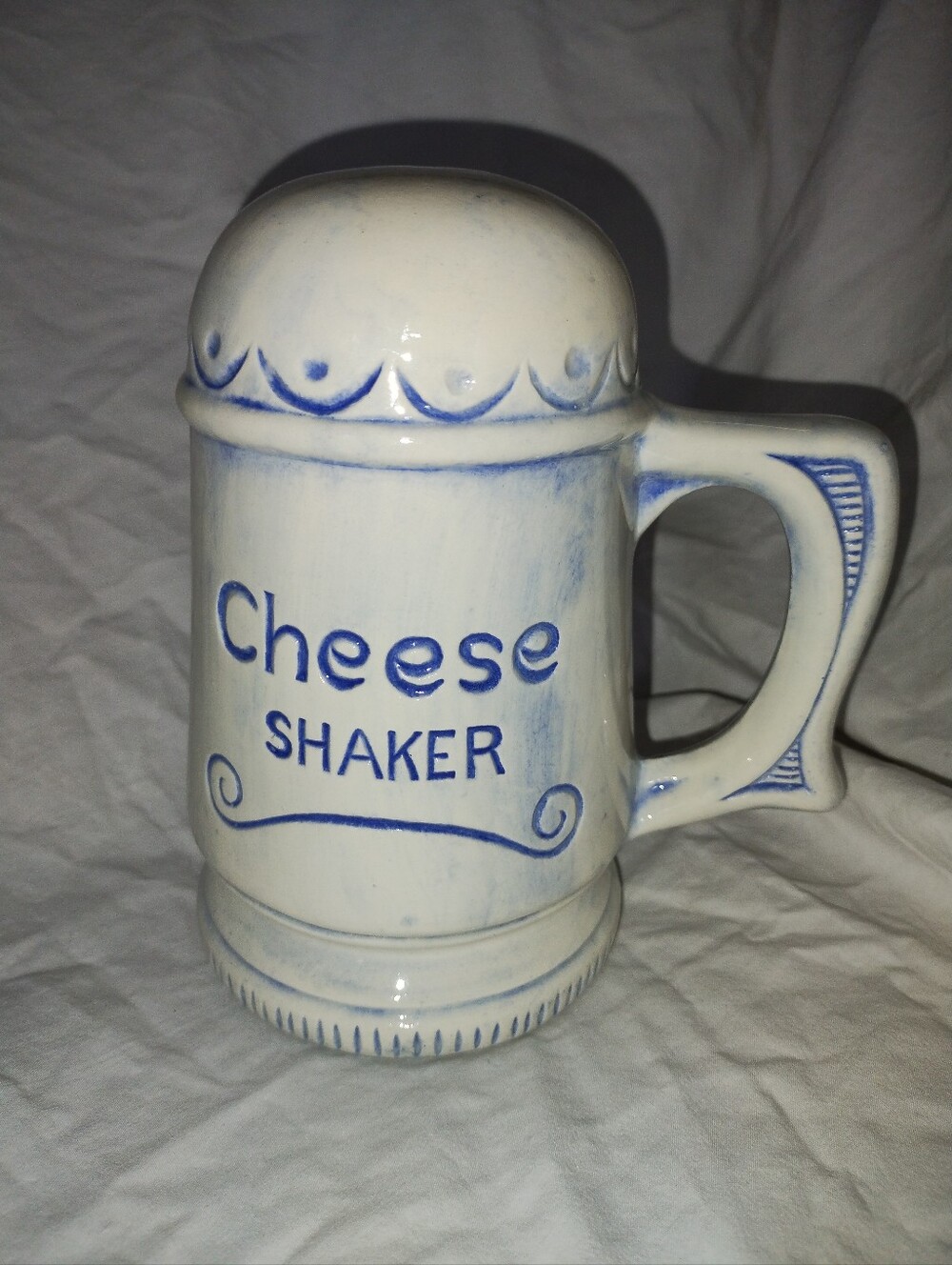 Vintage Ceramic Cheese Shaker Large 6 3/4" Tall Italian Parmesan Food Kitchen